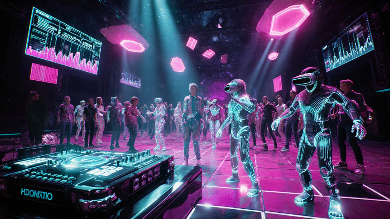 Virtuele reality‑party van Ministry of Sound met holografische dansers en AI‑DJ.